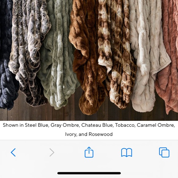 Pottery Barn Bedding Pottery Barn Faux Fur Ruched Throw 6 X 80 Gray